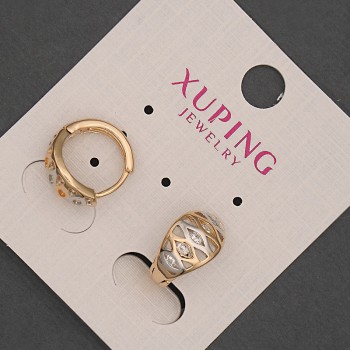 Náušnice Xuping pozlacené 18K a rhodiované 8×14 mm+
