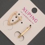 Náušnice Xuping s bílými kamínky, průměr 2,5 mm, délka 20 mm, pozlacení 18K