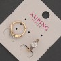 Náušnice Xuping kruhy s bílým krystalem, průměr 4 mm, délka 14 mm, pozlacení 18K