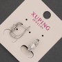Náušnice Xuping s bílými štrasami a krystalem, průměr 6×14 mm, rhodiované
