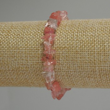 Náramek z chalcedonu – drobné kamínky, 18 cm, pružný