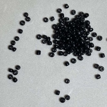 Černá plastová rondelová korálka 4×3 mm ± balení 70 g