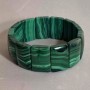 Náramek z malachitu, přírodní kámen, články cca 25×17 mm, délka cca 18 cm, elastický