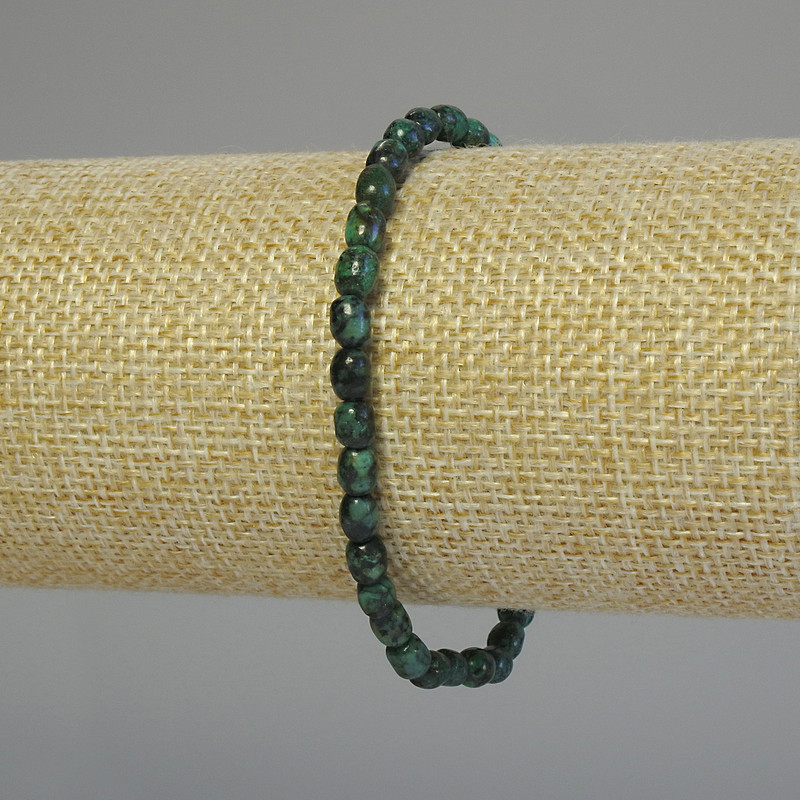 Náramek z afrického tyrkysu, facetovaný, průměr 5,5×4 mm, délka 18 cm, elastický