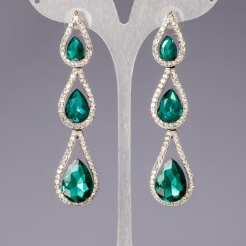 Náušnice se krystaly «lustrové» «šandeléry» «Kapky deště»