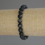 Náramek ze sokolího oka, broušené kuličky, průměr 8 mm, délka 18 cm (elastický)