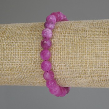 Náramek z turmalínu s fasetovanými korálkami, průměr 8 mm, délka 18 cm (elastický)