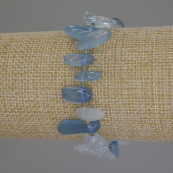 Náramek z akvamarínu «Motýlek»