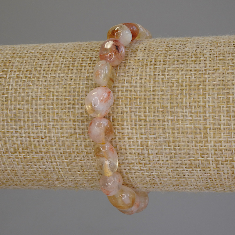 Náramek z citrínu fasetovaný, průměr 9–11×8 mm, délka 18 cm, elastický