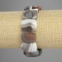 Náramek z achátu Botswany, přírodní kámen, zaoblené články, průměr 20×14 mm, ± délka 18 cm, ± elastický