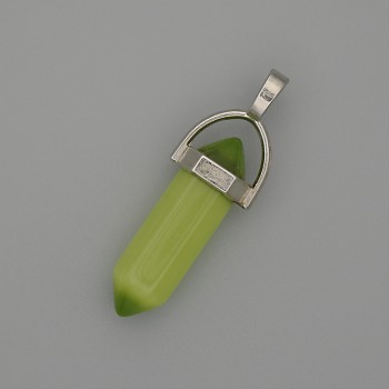 Přívěšek Kočičí oko, šestiúhelník, krystal, koule 8×31×41 mm+