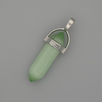 Přívěšek Kočičí oko, šestiúhelníkový krystal, koule, 8×31×41 mm