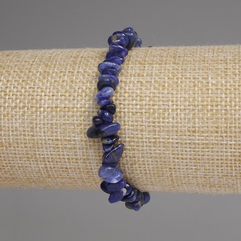 Náramek ze sodalitu – drobné kousky, průměr 6–9×2–4 mm, délka 18 cm, elastický
