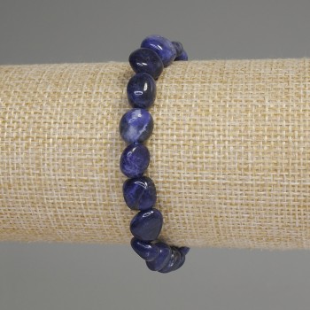 Náramek ze sodalitu, brusované korálky, průměr 8–10×8–11 mm, délka 18 cm, elastický