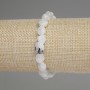 Náramek z adularu s broušenými korálkami, průměr 10–18×5–6 mm ±, korálky 3 mm ±, délka 18 cm ±, na pružence