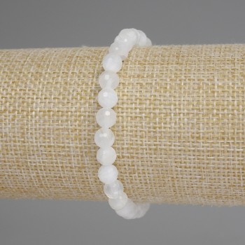 Náramek z horského křišťálu – Brusované korálky 6 mm ±, délka 18 cm ±, elastický