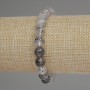 Náramek z diamantového křemene Herkimer, 8mm hladké kuličky, délka 18 cm, elastická guma
