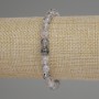 Náramek z diamantového křemene Herkimer, hladké kuličky 6 mm, délka 18 cm, elastický