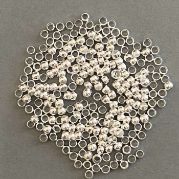 Krimpovací fixátory «zahipy», průměr 3 mm, barva kovu «stříbro» 8 g