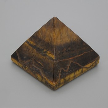 Pyramida suvenýr z přírodního kamene tygří oko, délka 38×38 mm ±, šířka 33 mm ±