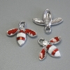 Přívěšek – hmyz, smaltovaný, stříbrný kov, průměr 15×16 mm, 5 mm ±, balení 3 ks