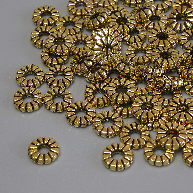 Zlaté korálkové vložky pro šperky 7×2 mm