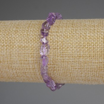 Náramek z ametystu, fasetované korálky, průměr 8×6 mm, délka 18 cm, elastický