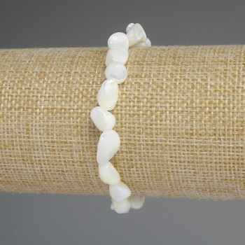 Náramek z perleti, broušené korálky, průměr 8×6–8 mm, délka 18 cm, pružný