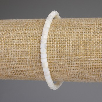 Náramek z perleti rondelů, průměr 5×4 mm, délka 18 cm, pružný