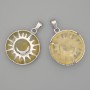 Přívěšek z citrínu v bezelovém provedení „Slunce“, průměr 27 mm+