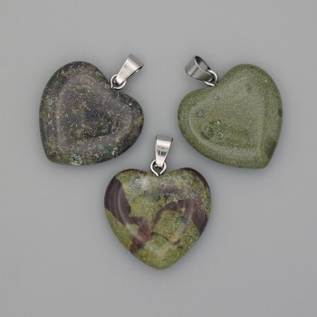 Přívěšek srdce z jaspisu Krvavého draka 20×20×25 mm+