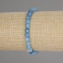 Náramek z brusovaného akvamarínu, kostka 5×5 mm, délka 18 cm, elastický