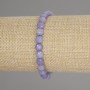 Náramek z akvamarínu, fasetované mince, průměr 6 mm, délka 18 cm, elastická šňůrka
