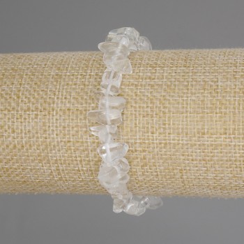 Náramek z horského křišťálu – drobky, rozměry úlomků 6–9 × 3–6 mm, délka 18 cm, elastický