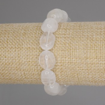 Náramek z horského křišťálu – facetovaná korálka, průměr 13–15×12–13 mm, délka 18 cm ±, elastické provedení