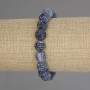 Náramek «Mrazivý achát» – hladké kuličky, průměr 10 mm, délka 18 cm, elastický