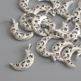 Přívěšek Měsíc, barva kovu stříbrná, průměr 19×10 mm, balení 18 ks