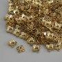 Korálková čepička, zlaté barvy kovu, průměr 5×1 mm ±, otvor 1 mm ±, balení 20 g (~160 ks)
