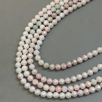Vícebarevné korálky z českého křišťálu na niti, broušené kuličky, průměr 8 mm, délka 38 cm