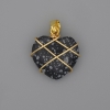 Přívěšek srdce v opletení sněžného obsidiánu 21×21 mm, průměr 30 mm