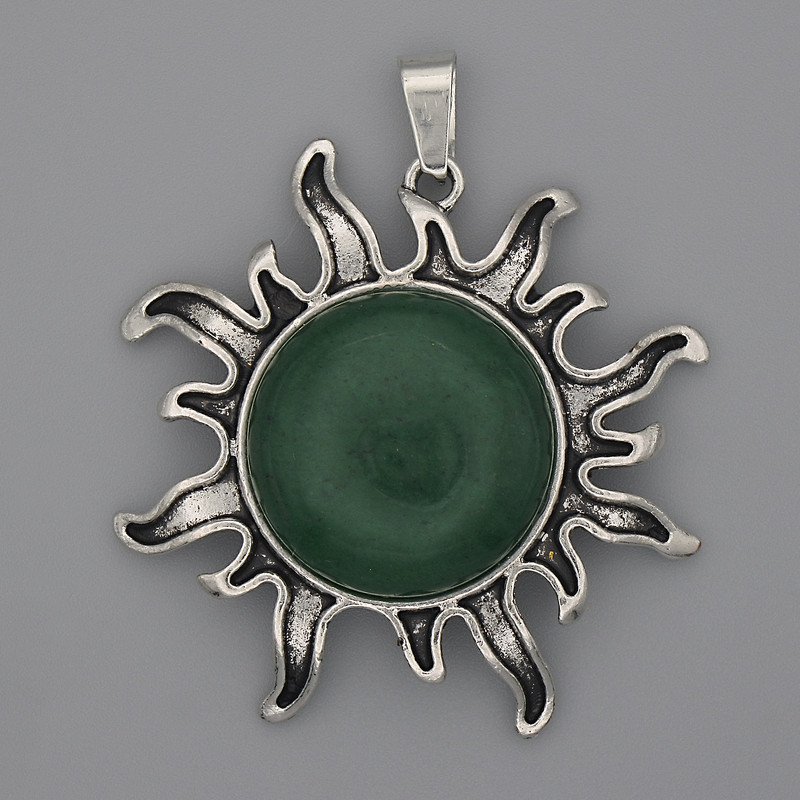 Přívěšek Slunce z chrysoprasu 39 mm