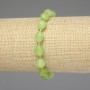 Náramek z chryzolitového olivínu s fasetovanými korálky 9×8 mm a drobnými korálky 3 mm, délka 18 cm, elastický