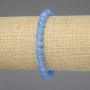 Náramek z akvamarínu, hladké kuličky 6 mm, délka 18 cm, elastický strečový podklad