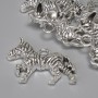 Přívěšek Zebra, barva kovu stříbrná, průměr 27×21 mm ± otvor očko 3,2 mm ± balení 5 ks