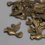 Přívěsek Pták, barva bronzu, rozměr 19 × 18 mm, dírka 2 mm ± balení 17 ks