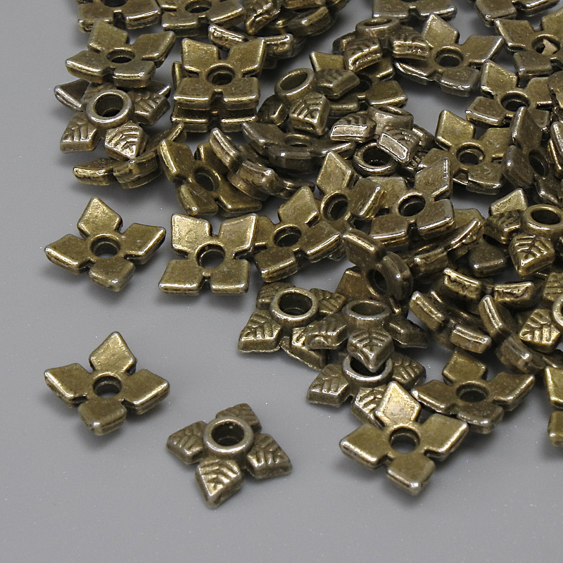 Bronzové korálkové víčko pro korálky 6×6 mm