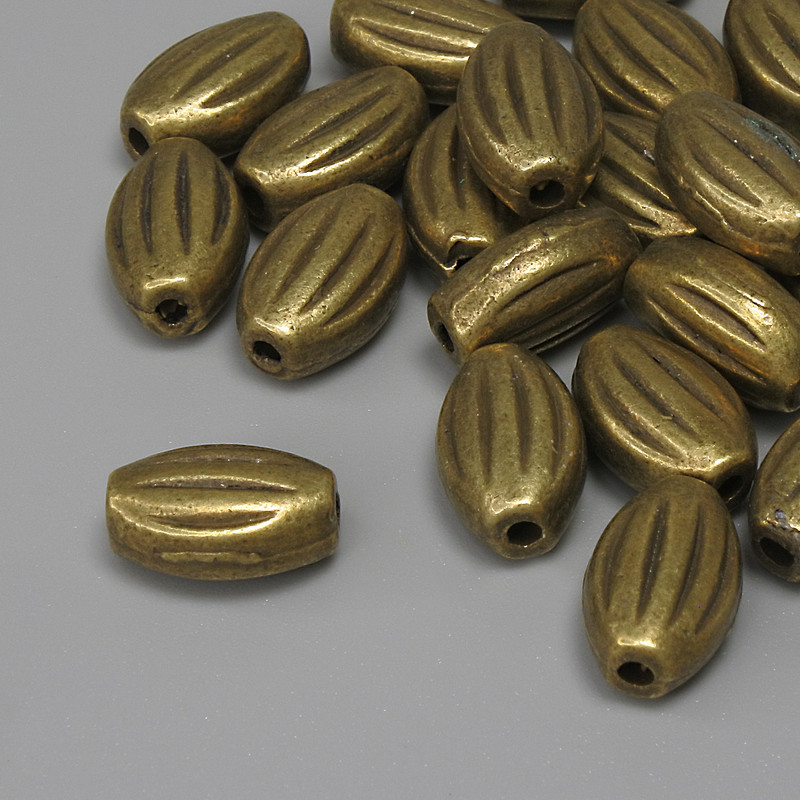 Bronzová korálková vložka, průměr 10×7 mm ± otvor 1,8 mm ± balení 25 ks +