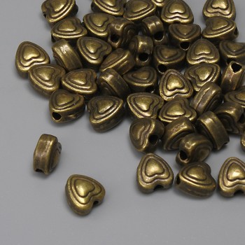 Bronzová korálka-vložka – kovová komponenta pro šperky, barva bronz, průměr 5,5 × 5,5 mm, otvor Ø 1,78 mm, balení 44 ks.