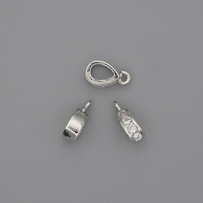 Závěs pro přívěsek, stříbrné barvy, průměr 11×3,5 mm, otvor 5×3,5 mm