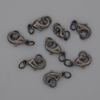 Karabinkové zapínání 12×6 mm – černá barva kovu